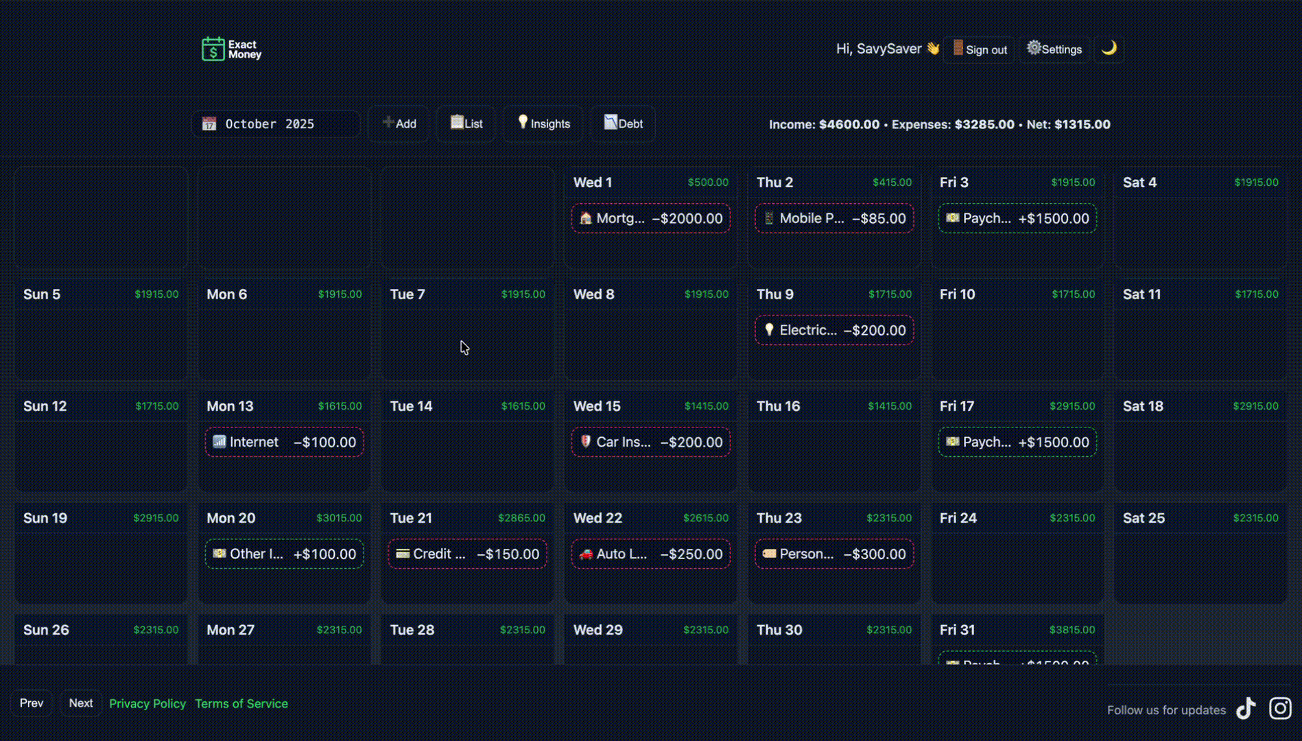 Exact Money App Walkthrough